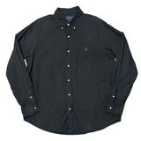 Polo RALPH LAUREN ポロ ラルフローレン　PLAIN B.D. L/S SHIRTS プレーン ボタンダウン ロングスリーブ シャツ　col:BLACK　size:XXL　CLASSI