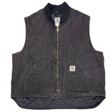 90s　Carhartt カーハート　Duck Vest ダックベスト　col:BLACK　size:2XL REGULAR　裏キルティング　ダック生地　Made in U.S.A.　BIG SIZE