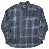 Carhartt �����ϡ��ȡ�WORK SHIRTS �������ġ������å�����col.BLUE��size:2XL��COTTON100%��LOOSE FIT �롼���ե��åȡ�BIG SIZE��USED �桼���ɡۡ���šۡ�Ź�޻����Բġ�