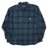Carhartt カーハート　WORK SHIRTS ワークシャツ　チェック柄　col.D.NAVY　size:2XL　COTTON100%　LOOSE FIT ルーズフィット　BIG SIZE【US