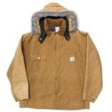 90s　Carhartt カーハート　Michigan Chore Coat ミシガンチョアコート　フード付き　col:BROWN DUCK　size:表記なし(XL相当)　ブランケットライナー　Ma