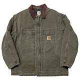 Carhartt �����ϡ��ȡ�Traditional Coat �ȥ�ǥ�����ʥ� �����ȡ�col:OLIVE��size:X-Large Regular���ȥ�ǥ�����ʥ���󥰡�Made in U.S.A.����USED �桼���ɡۡ���š�
