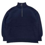 PEREGRINE �ڥ쥰���Half Zip Knit Sweater �ϡ��ե��å� �˥åȥ���������col:NAVY��size:XL��PURE NEW WOOL100%��Made in ENGLAND ��USED �桼���ɡۡ���šۡ�Ź�޻����Բġ�
