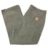 Carhartt �����ϡ��ȡ�Single Knee Painter Pants ���󥰥�ˡ� �ڥ��󥿡��ѥ�ġ�col.OLIVE��size:W40��L30ɽ�������å����ϡ�COTTON100% ����USED �桼���ɡۡ���šۡ�Ź�޻����Բġ�