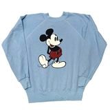 80s��DISNEY CASUALS �ǥ����ˡ� �����奢�롡MICKY MOUSE C/N SWEAT �ߥå����ޥ��� ���롼�ͥå��������åȡ���­��col:SAX BLUE��size:ADULT MEDIUM����VINTAGE �ӥ�ơ����ۡ���šۡ�Ź�޻����Բġ�