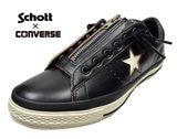 Schott �� CONVERSE ����åȡߥ���С��� ��ONE STAR Z / Schott�� ��󥹥��� BLACK/WHITE �֥�å�/�ۥ磻�ȡ�1AD062�����ˡ�����