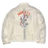 70-80s��Souvenir Jacket  �����٥˥����㥱�åȡ�GUAM U.S.A.��col:WHITE��size:ɽ���ʤ�(M-L����)����VINTAGE �ӥ�ơ����ۡ���š�