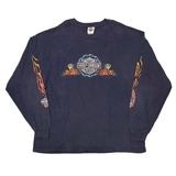 ��06��Harley-Davidson �ϡ��졼���ӥåɥ���LONG SLEEVE T-SHIRTS ���󥰥��꡼�� T����ġ�col:NAVY��size:2XL��Made in U.S.A.����USED �桼���ɡۡ���šۡ�Ź�޻����Բġ�