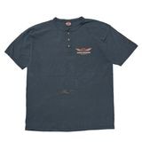 ��00��Harley-Davidson �ϡ��졼���ӥåɥ��� S/S HENLEY NECK T-SHIRTS ���硼�ȥ��꡼�� �إ�꡼�ͥå� T����ġ�col:BLACK��size:ɽ���ʤ�(2XL����)����USED �桼���ɡۡ���šۡ�Ź�޻����Բġ�