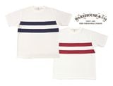 WAREHOUSE �������ϥ�����Lot 4112 S/S PANEL BORDER TEE���ѥͥ�ܡ����� Ⱦµ T����ġ�2����OFF/NAVY-OFF/BORDEAUX��