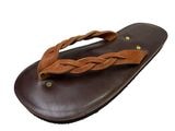 ����Ź������LIGHT MARKER Foot wear �饤�ȥޡ�������THREE BRAID BEACH SANDAL �쥶�� �ӡ��� ������롡�֥饦��M/L/LL���ϥ�ɥᥤ�ɡ��ȥ󥰥�����롡�쥶��������롡KUBIKI LEATHER��LEFT HAND