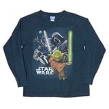 00s��STAR WARS ������������������L/S T-Shirts ���󥰥��꡼�� T����ġ�col:NAVY��size:18(���XS����ǥ�����M-L����)����USED �桼���ɡۡ���šۡ�Ź�޻����Բġ�