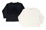 �ե�󥹷������ס�LINEN CREW NECK SHIRT L/S TEE����ͥ� ���롼�ͥå� Ĺµ T����ġ�2���ʥۥ磻��/�֥�å����� �ڿ��ʡ�