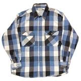 90s��FIVE BROTHER �ե����֥֥饶����L/S Flannel Shirt ���󥰥��꡼�� �ե��ͥ� ����ġ��֥��å������å�����col:BLUE��BLACK��size:XL ��VINTAGE ������ơ����ۡ���šۡ�Ź�޻����Բġ�