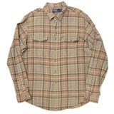 90s��Polo by Ralph Lauren �ݥ� ���ե������L/S Flannel Shirt ���󥰥��꡼�� �ե��ͥ� ����ġ������å�����col.BEIGE��GREEN��size:XL������ͥ롡��VINTAGE �ӥ�ơ����ۡ���šۡ�Ź�޻����Բġ�