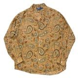 90s��Polo by Ralph Lauren �ݥ� ���ե������"BONNARD" OPEN COLLAR L/S SHIRT "�ܥʡ���" �����ץ󥫥顼 Ĺµ����ġ�col:CAMEL��size:L��LINEN100%����VINTAGE �ӥ�ơ����ۡ���š�