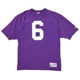 80s��Champion �����ԥ���FOOTBALL TEE �եåȥܡ��� T����ġ�col:PURPLE��size:X-LARGE���ȥꥳ������Made in U.S.A. ��VINTAGE �ӥ�ơ����ۡ���š�