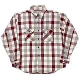 BIG MIKE �ӥå��ޥ�����L/S Flannel Shirt ���󥰥��꡼�� �ե��ͥ� ����ġ�col:BURGUNDY��WHITE��size:17-XL-17 1/2��Made in U.S.A.���ͥ륷��� ��USED �桼���ɡۡ���šۡ�Ź�޻����Բġ�