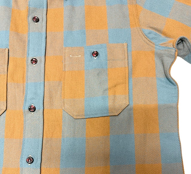 WAREHOUSE �������ϥ�����Lot 3104 FLANNEL SHIRTS A�� NON WASH��SAX ���å������ե��ͥ� ����ġ��Υ󥦥��å��塡�ͥ륷��ġ�2-SAX