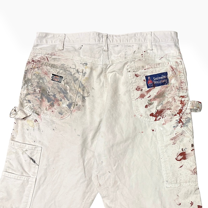 Dickies �ǥ��å�������Duck Carpenter Pants ���å� �����ڥ󥿡��ѥ�ġ��ڥ����ӡ�col.WHITE��size:W38��L34ɽ�����ڥ��󥿡��ѥ�ġ��ڥ󥭥ڥ���� ��USED �桼���ɡۡ���šۡ�Ź�޻����Բġ�
