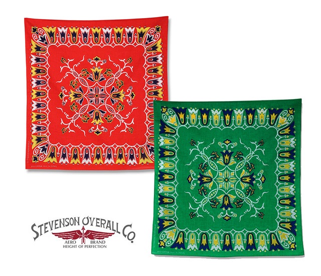 STEVENSON OVERALL CO.�����ƥ����֥󥽥� �����С������롡 Bandana BD��2����RED/GREENL�˥Х���ʡ���100��