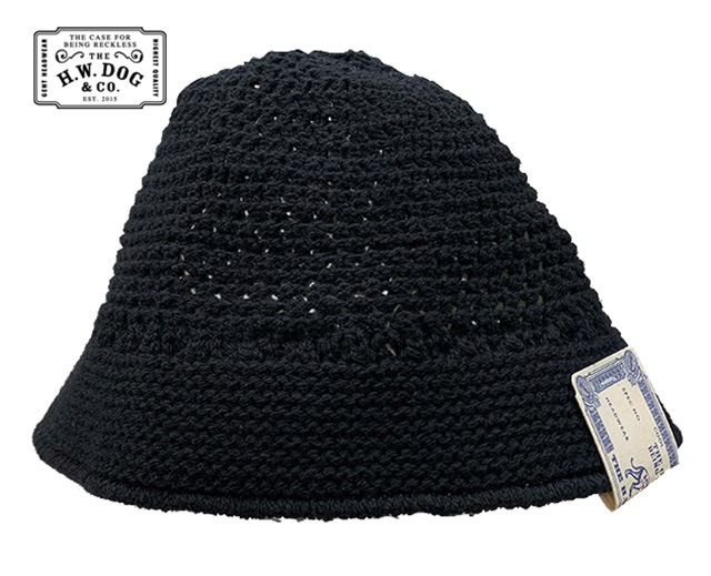 THE H.W.DOG & co. ドッグ WOOL KNIT HAT ウール ニット ハット BLACK