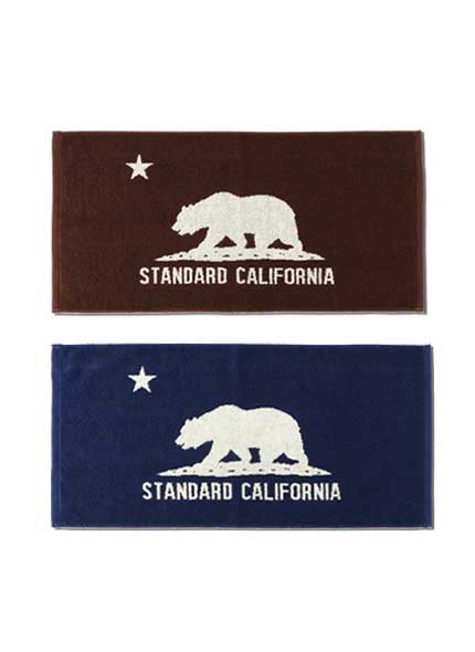 STANDARD CALIFORNIA ����������ɥ���ե���˥���SD Cal Flag Hand Towel ���� �ե�å� �ϥ�� �����롡������2��(Brown/Navy)