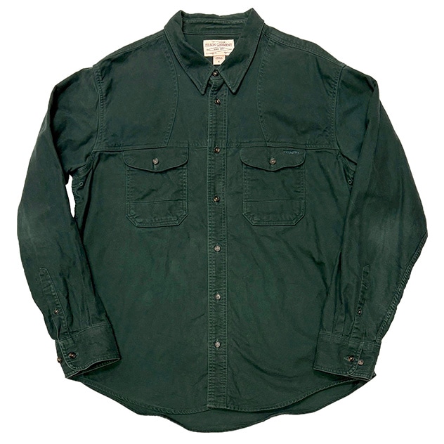 ��SALE 30%OFF�� FILSON �ե��륽��Cotton Flannel Shirts ���åȥ� �ե��ͥ� ����ġ�col:DARK GREEN��size:XL��COTTON100%����USED �桼���ɡۡ���šۡ�Ź�޻����Բġ�