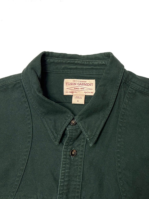 ��SALE 30%OFF�� FILSON �ե��륽��Cotton Flannel Shirts ���åȥ� �ե��ͥ� ����ġ�col:DARK GREEN��size:XL��COTTON100%����USED �桼���ɡۡ���šۡ�Ź�޻����Բġ�