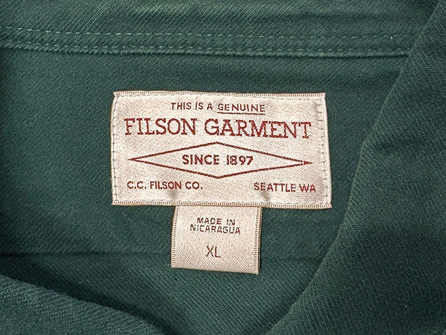 ��SALE 30%OFF�� FILSON �ե��륽��Cotton Flannel Shirts ���åȥ� �ե��ͥ� ����ġ�col:DARK GREEN��size:XL��COTTON100%����USED �桼���ɡۡ���šۡ�Ź�޻����Բġ�