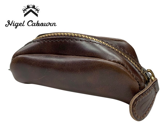 Nigel Cabourn ʥ롦ܥKEY CASE PEAT LABEL  ԡȥ졼٥롡1-161:DARK BROWNס२쥶MADE IN JAPAN