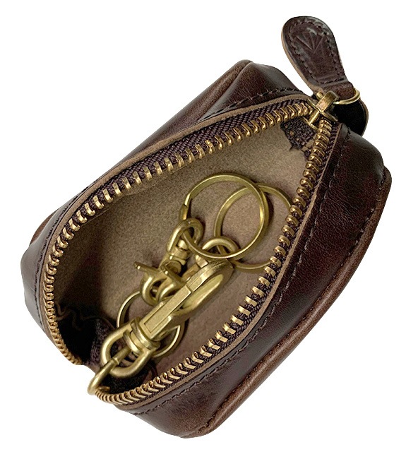 Nigel Cabourn ʥ롦ܥKEY CASE PEAT LABEL  ԡȥ졼٥롡1-161:DARK BROWNס२쥶MADE IN JAPAN