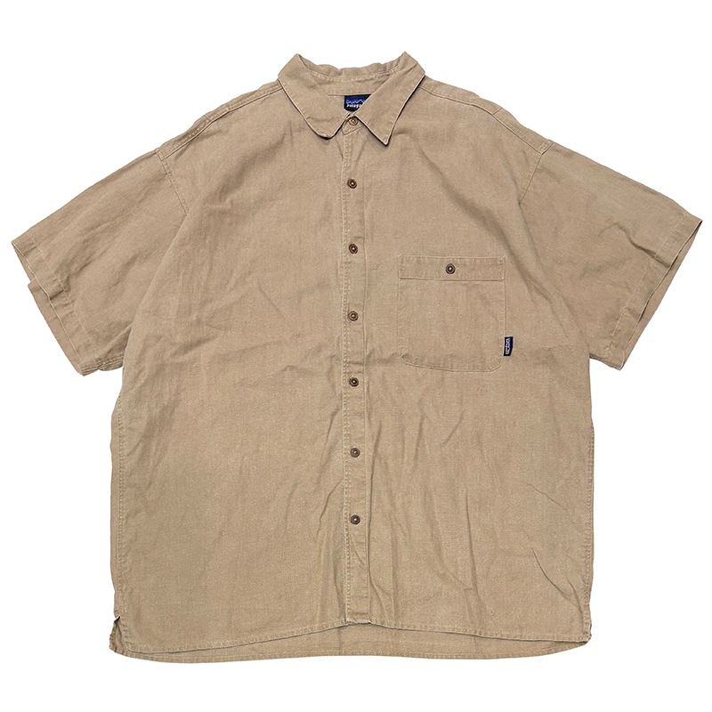 ��SALE 20%OFF�� '98 patagonia �ѥ����˥���HEMP S/S SHIRTS ���硼�ȥ��꡼�� ����ġ�col.BEIGE��size:XL����100%�Ǻࡡ��USED �桼���ɡۡ���šۡ�Ź�޻����Բġ�