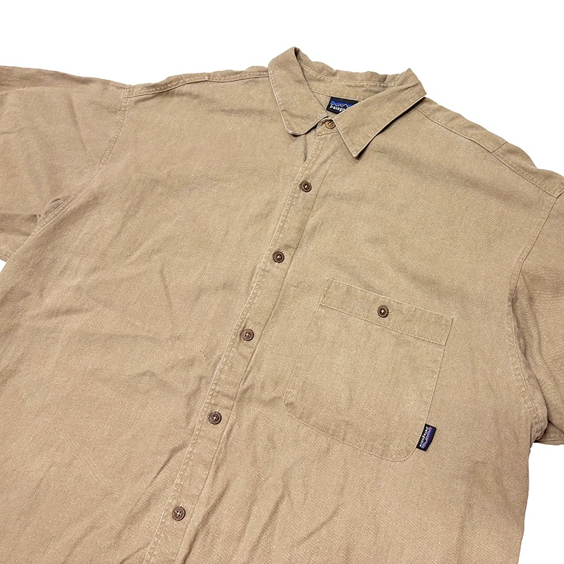 ��SALE 20%OFF�� '98 patagonia �ѥ����˥���HEMP S/S SHIRTS ���硼�ȥ��꡼�� ����ġ�col.BEIGE��size:XL����100%�Ǻࡡ��USED �桼���ɡۡ���šۡ�Ź�޻����Բġ�