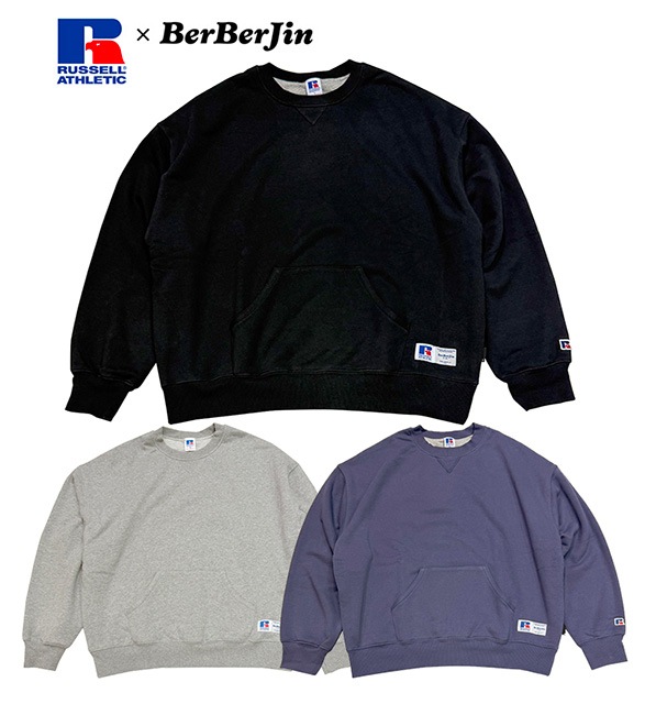 RUSSELL �� BerBerJin����å���ߥ٥�٥른��Nu Blend DOUBLE FACE CN SWEAT�����֥�ե������������åȡ�3����BLACK/NAVY/HEATHER CHARCOAL�˥����