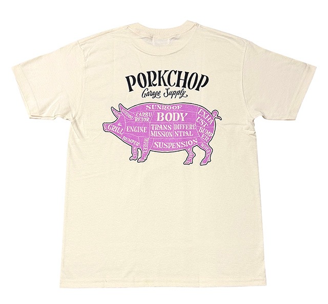 PORKCHOP GARAGE SUPPLY �ݡ�������å� ���졼�����ץ饤��PORK BACK TEE �ݡ����Хå� T����ġ�Ⱦµ��6��(WHITE/BLACK/PINK/CREAM/SAND/BLUE)��2026SS