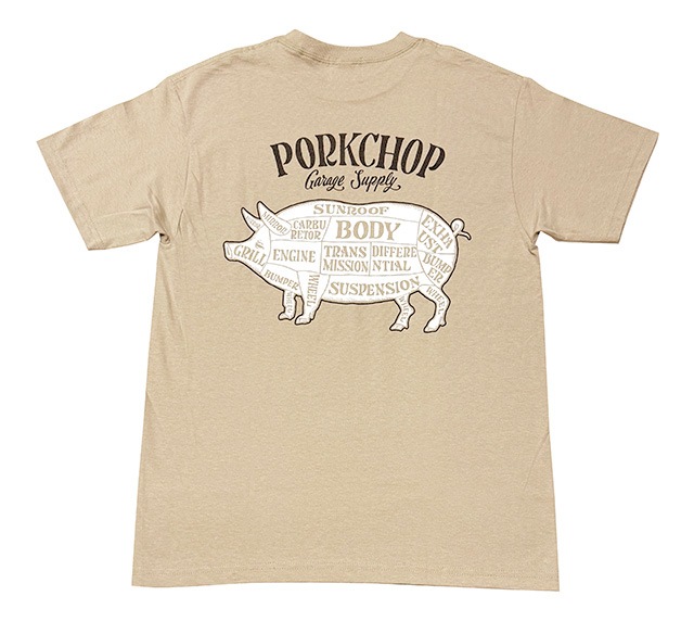 PORKCHOP GARAGE SUPPLY �ݡ�������å� ���졼�����ץ饤��PORK BACK TEE �ݡ����Хå� T����ġ�Ⱦµ��6��(WHITE/BLACK/PINK/CREAM/SAND/BLUE)��2026SS