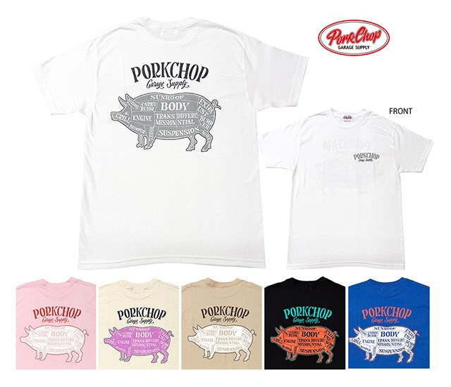 PORKCHOP GARAGE SUPPLY �ݡ�������å� ���졼�����ץ饤��PORK BACK TEE �ݡ����Хå� T����ġ�Ⱦµ��6��(WHITE/BLACK/PINK/CREAM/SAND/BLUE)��2026SS