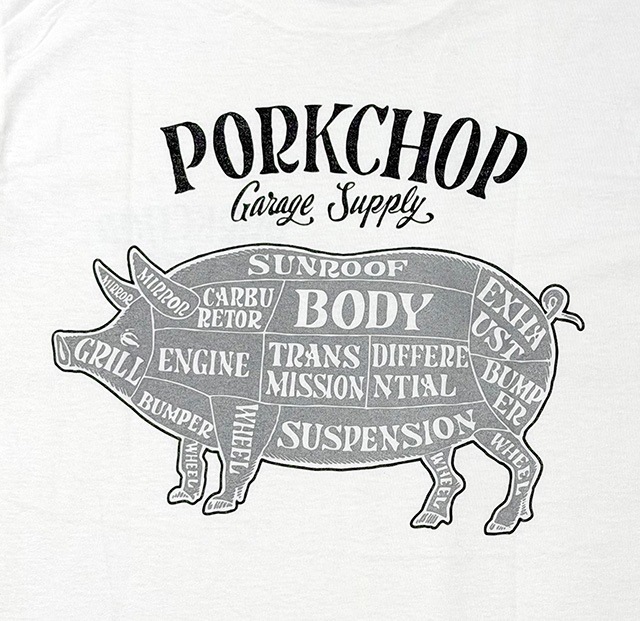PORKCHOP GARAGE SUPPLY �ݡ�������å� ���졼�����ץ饤��PORK BACK TEE �ݡ����Хå� T����ġ�Ⱦµ��6��(WHITE/BLACK/PINK/CREAM/SAND/BLUE)��2026SS