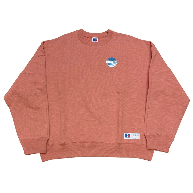 RUSSELL �� BerBerJin ��å���ߥ٥�٥른��Pro Cotton Slub Loopback Terry Brushed Elbow Patch Sweat �ץ����åȥ� ����� �롼�ץХå� �ƥ꡼ �֥�å���� ����ܡ��ѥå� �������åȡ�2��(BEIGE/PINK)�������