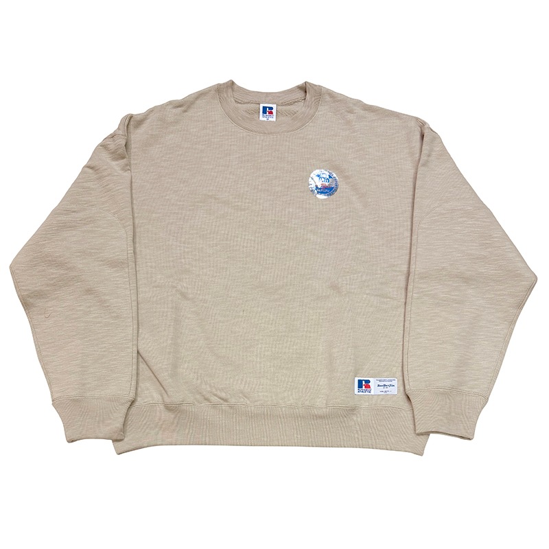RUSSELL �� BerBerJin ��å���ߥ٥�٥른��Pro Cotton Slub Loopback Terry Brushed Elbow Patch Sweat �ץ����åȥ� ����� �롼�ץХå� �ƥ꡼ �֥�å���� ����ܡ��ѥå� �������åȡ�2��(BEIGE/PINK)�������