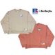 RUSSELL �� BerBerJin ��å���ߥ٥�٥른��Pro Cotton Slub Loopback Terry Brushed Elbow Patch Sweat �ץ����åȥ� ����� �롼�ץХå� �ƥ꡼ �֥�å���� ����ܡ��ѥå� �������åȡ�2��(BEIGE/PINK)�������