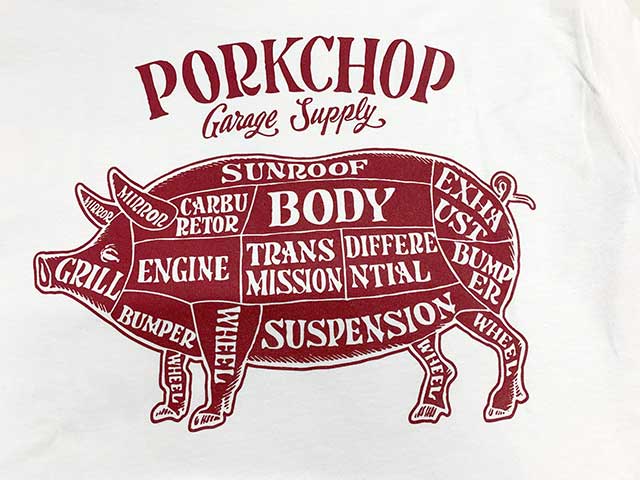 PORKCHOP GARAGE SUPPLY �ݡ�������å� ���졼�����ץ饤��PORK BACK L/S TEE���ݡ����Хå� ���󥰥��꡼�֡�Ĺµ��T����� 2����NAVY/WHITE��