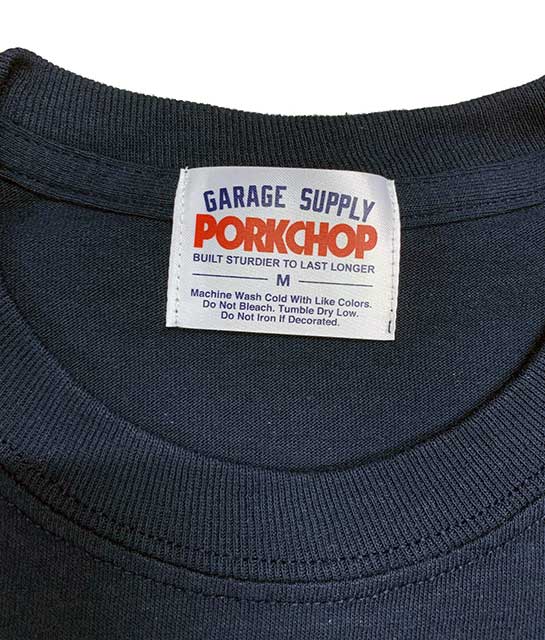 PORKCHOP GARAGE SUPPLY �ݡ�������å� ���졼�����ץ饤��PORK BACK L/S TEE���ݡ����Хå� ���󥰥��꡼�֡�Ĺµ��T����� 2����NAVY/WHITE��