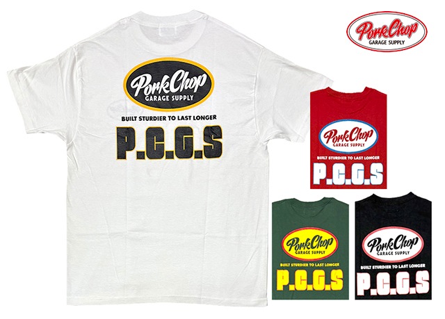 PORKCHOP GARAGE SUPPLY �ݡ�������å� ���졼�����ץ饤��PCGS BLOCK TEE PCGS �֥��å� T����ġ�Ⱦµ��4��(WHITE/BLACK/RED/GREEN)��2025SS