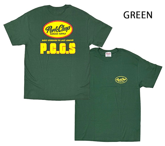 PORKCHOP GARAGE SUPPLY �ݡ�������å� ���졼�����ץ饤��PCGS BLOCK TEE PCGS �֥��å� T����ġ�Ⱦµ��4��(WHITE/BLACK/RED/GREEN)��2025SS