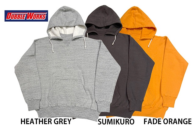 DUBBLE WORKS ���֥�������LOOP WHEEL AFTER HOOD SWEAT SHIRT�����դ��ѡ��������롼�ץ������롡���ե����ۡ��� �������å� ����ġ�3����HEATHER GREY/SUMIKURO/FADE ORANGE��������
