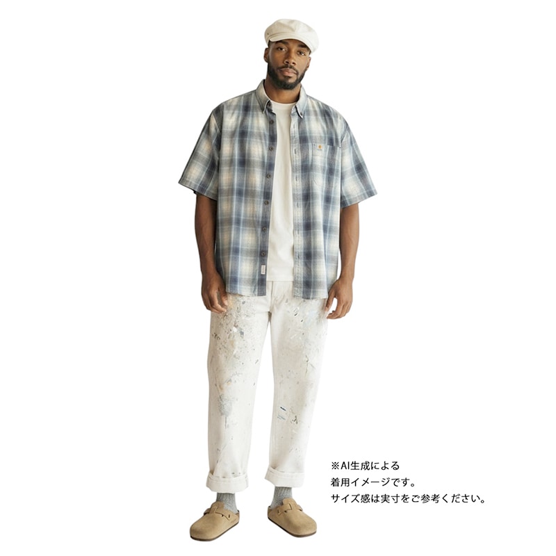 Carhartt �����ϡ��ȡ�S/S BD WORK SHIRTS ���硼�ȥ��꡼�� �ܥ�������� �������ġ������å�����col.LIGHT BLUE��size:2XL��RELAXED FIT ���å����ե��åȡ�COTTON100%����USED �桼���ɡۡ���šۡ�Ź�޻����Բġ�