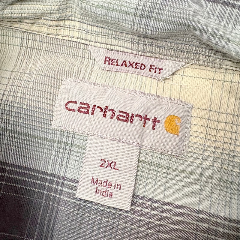 Carhartt �����ϡ��ȡ�S/S BD WORK SHIRTS ���硼�ȥ��꡼�� �ܥ�������� �������ġ������å�����col.LIGHT BLUE��size:2XL��RELAXED FIT ���å����ե��åȡ�COTTON100%����USED �桼���ɡۡ���šۡ�Ź�޻����Բġ�