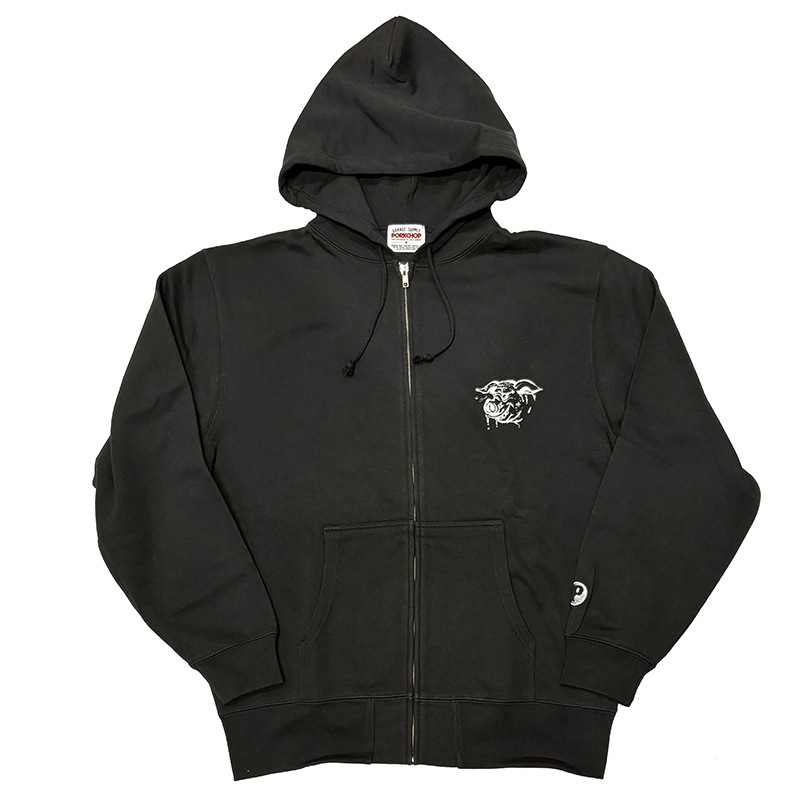 PORKCHOP GARAGE SUPPLY �ݡ�������å� ���졼�����ץ饤��HUNGRY ZIP UP HOODIE���ϥ󥰥꡼ ���åץ��å� �ա��ǥ���2��(BLACK/STONE BLUE)��2026FW